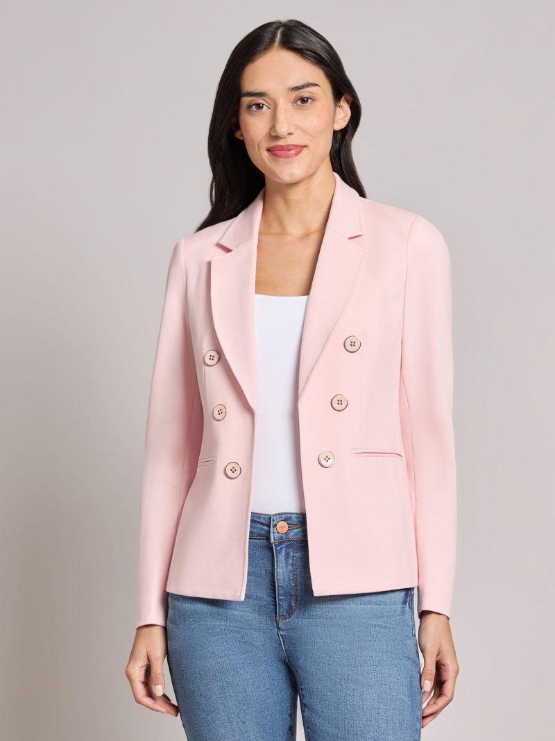 Faux Double Breasted Jacket in the Color Petal Pink | Jones New York