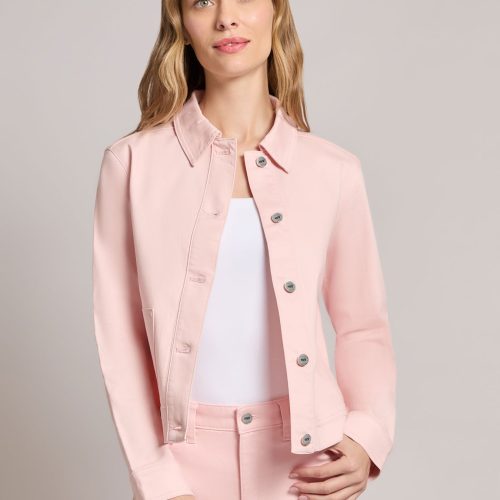 Patch Pocket Denim Jacket, Petal Pink in the Color Petal Pink | Jones New York