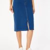 Denim Pencil Skirt in the Color Shore Wash | Jones New York