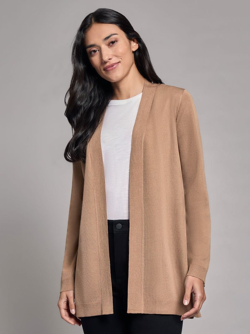 Open Front Icon Cardigan in the Color Praline | Jones New York